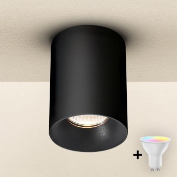 Brilagi - dimmbarer LED-RGBW-Einbaustrahler TRINE 1xGU10/4,8W/230V 3000K schwarz + Fernbedienung