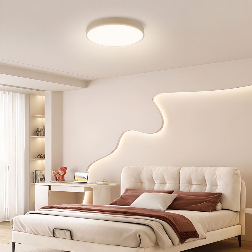 Brilagi - Dimmbare LED-Deckenleuchte POOL SMART LED/48W/230V 3000-6000K Ø 40 cm Wi-Fi Tuya beige + Fernbedienung