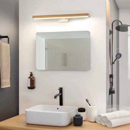 Brilagi - Éclairage de miroir salle de bain WOODY MIRROR LED/12W/230V 60 cm IP44 chêne/blanc