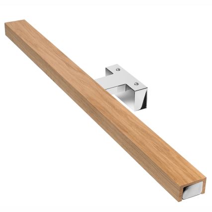 Brilagi - Éclairage de miroir salle de bain WOODY MIRROR LED/12W/230V 60 cm IP44 chêne/chrome brillant
