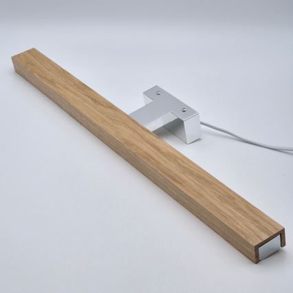 Brilagi - Éclairage de miroir salle de bain WOODY MIRROR LED/12W/230V 60 cm IP44 chêne/chrome brillant