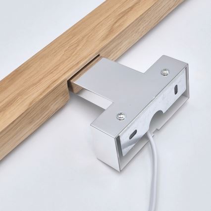 Brilagi - Éclairage de miroir salle de bain WOODY MIRROR LED/12W/230V 60 cm IP44 chêne/chrome brillant