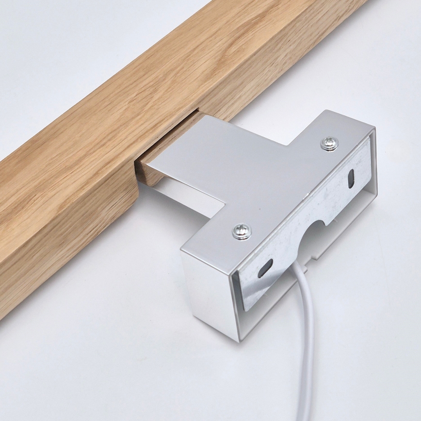 Brilagi - Éclairage de miroir salle de bain WOODY MIRROR LED/12W/230V 60 cm IP44 chêne/chrome brillant