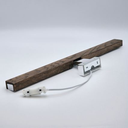 Brilagi - Éclairage de miroir salle de bain WOODY MIRROR LED/12W/230V 60 cm IP44 chêne noyer/chrome brillant