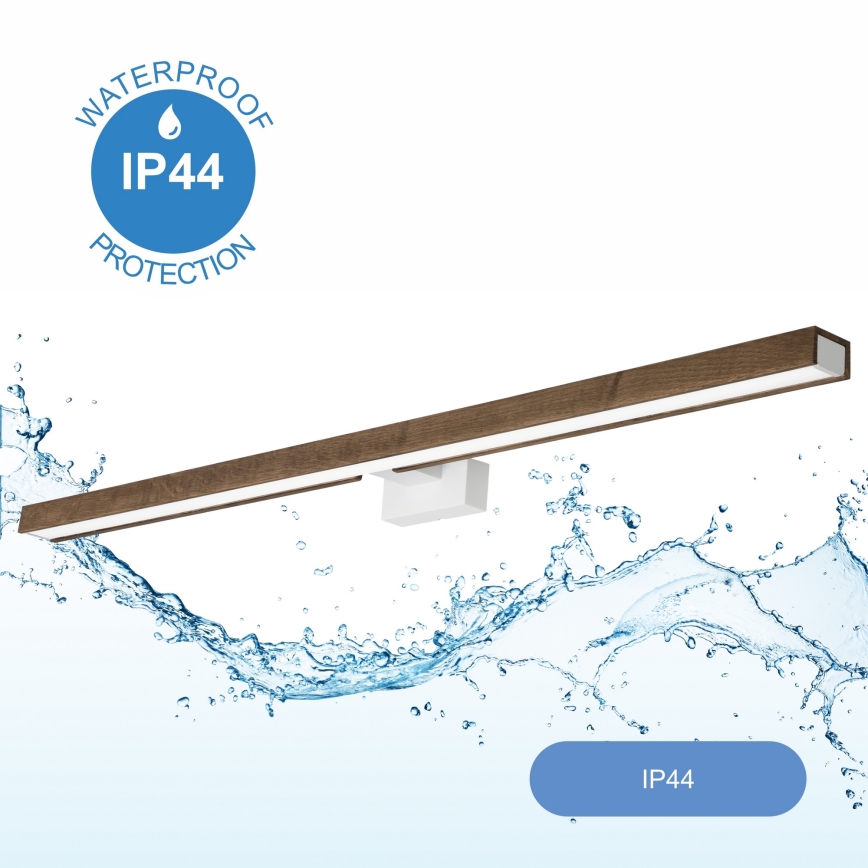 Brilagi - Éclairage de miroir salle de bain WOODY MIRROR LED/15W/230V 90 cm IP44 chêne noyer/blanc