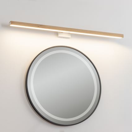 Brilagi - Éclairage de miroir salle de bain WOODY MIRROR LED/15W/230V 90 cm IP44 chêne/blanc