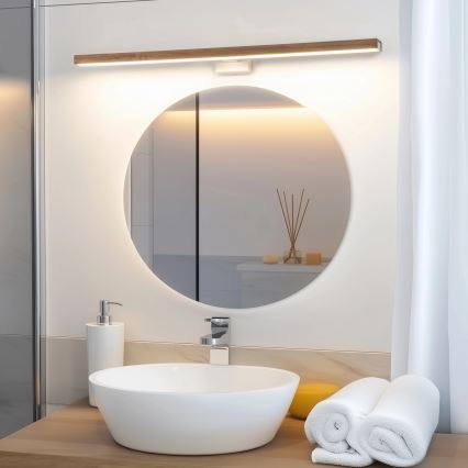 Brilagi - Éclairage de miroir salle de bain WOODY MIRROR LED/15W/230V 90 cm IP44 chêne cerise/blanc