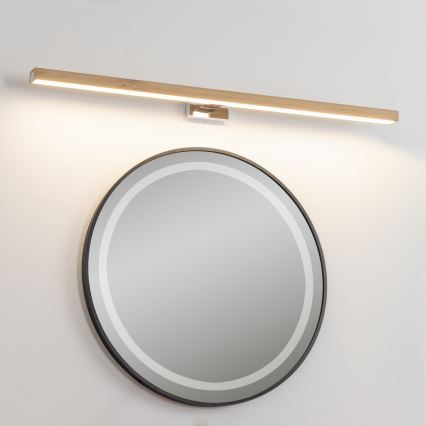 Brilagi - Éclairage de miroir salle de bain WOODY MIRROR LED/15W/230V 90 cm IP44 chêne/chrome brillant