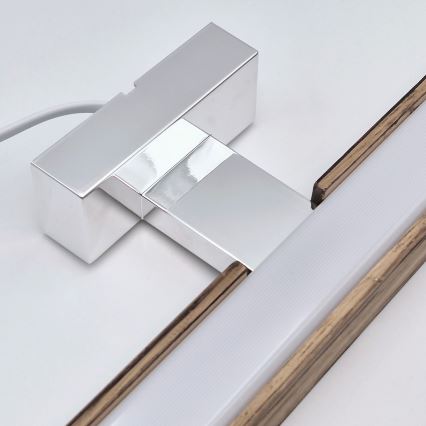 Brilagi - Éclairage de miroir salle de bain WOODY MIRROR LED/15W/230V 90 cm IP44 chêne noyer/chrome brillant