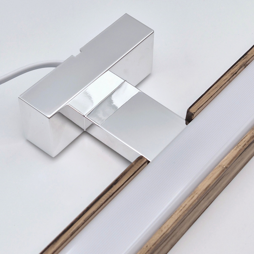 Brilagi - Éclairage de miroir salle de bain WOODY MIRROR LED/15W/230V 90 cm IP44 chêne noyer/chrome brillant