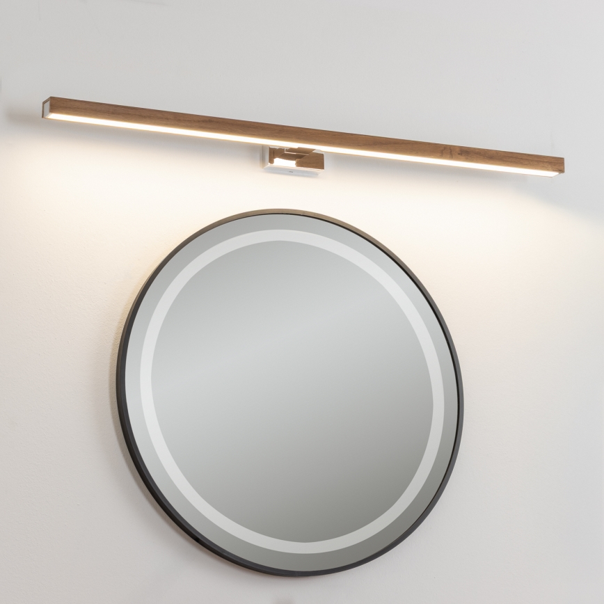 Brilagi - Éclairage de miroir salle de bain WOODY MIRROR LED/15W/230V 90 cm IP44 chêne cerise/chrome brillant