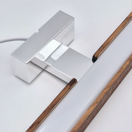 Brilagi - Éclairage de miroir salle de bain WOODY MIRROR LED/15W/230V 90 cm IP44 chêne cerise/chrome brillant