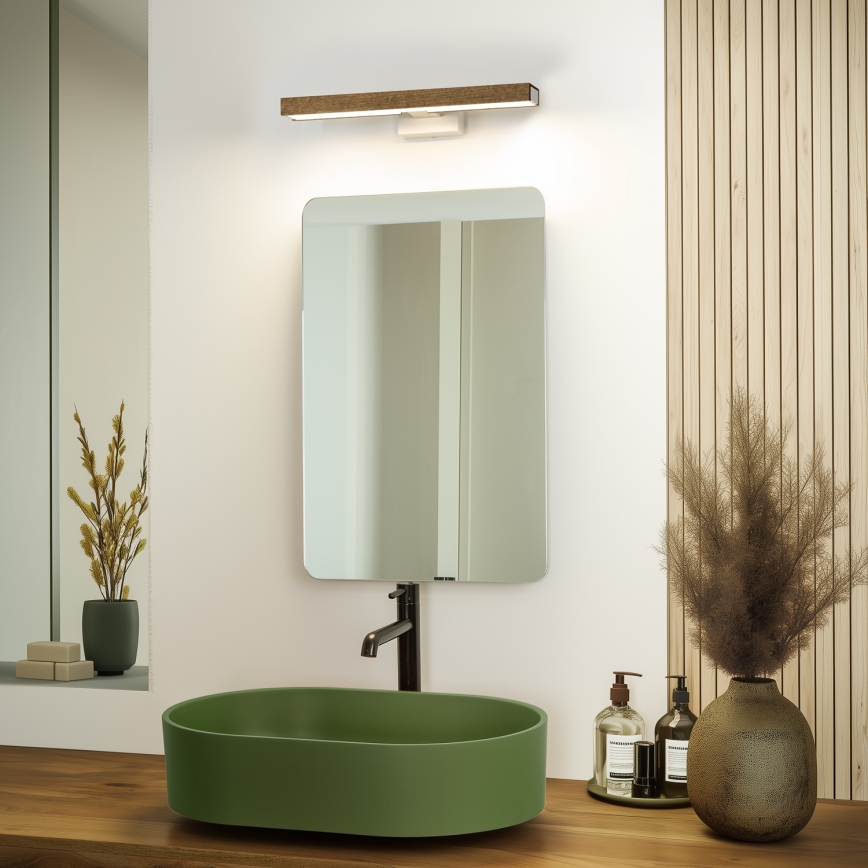Brilagi - Éclairage de miroir salle de bain WOODY MIRROR LED/8W/230V 40 cm IP44 chêne noyer/blanc
