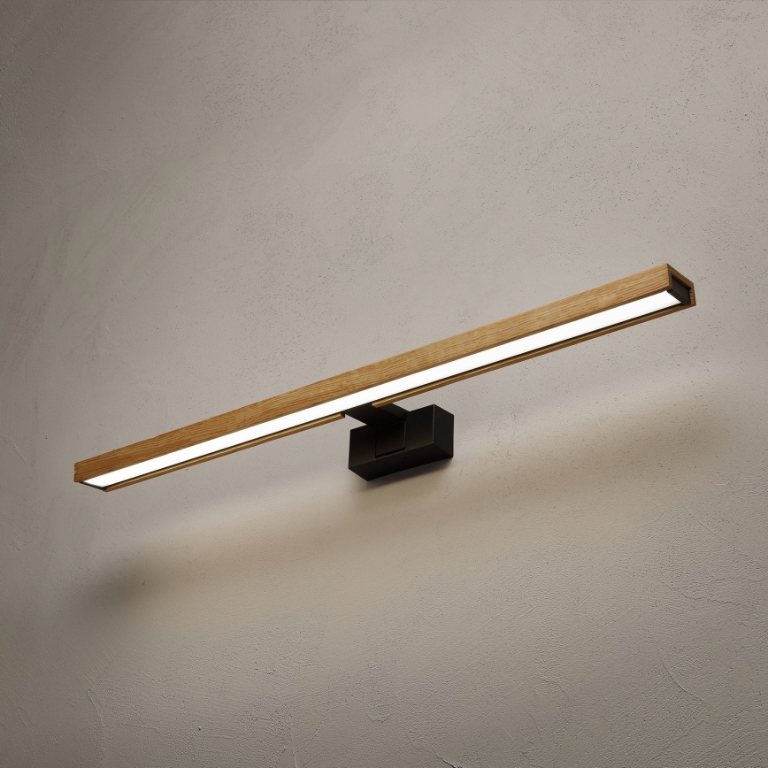 Brilagi - Éclairage miroir 3 en 1 pour salle de bains WOODY MIRROR LED/15W/230V 80 cm IP44 noir/chêne