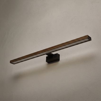 Brilagi - Éclairage miroir LED 3 en 1 WOODY MIRROR LED/15W/230V 80 cm IP44 noir/chêne-noix
