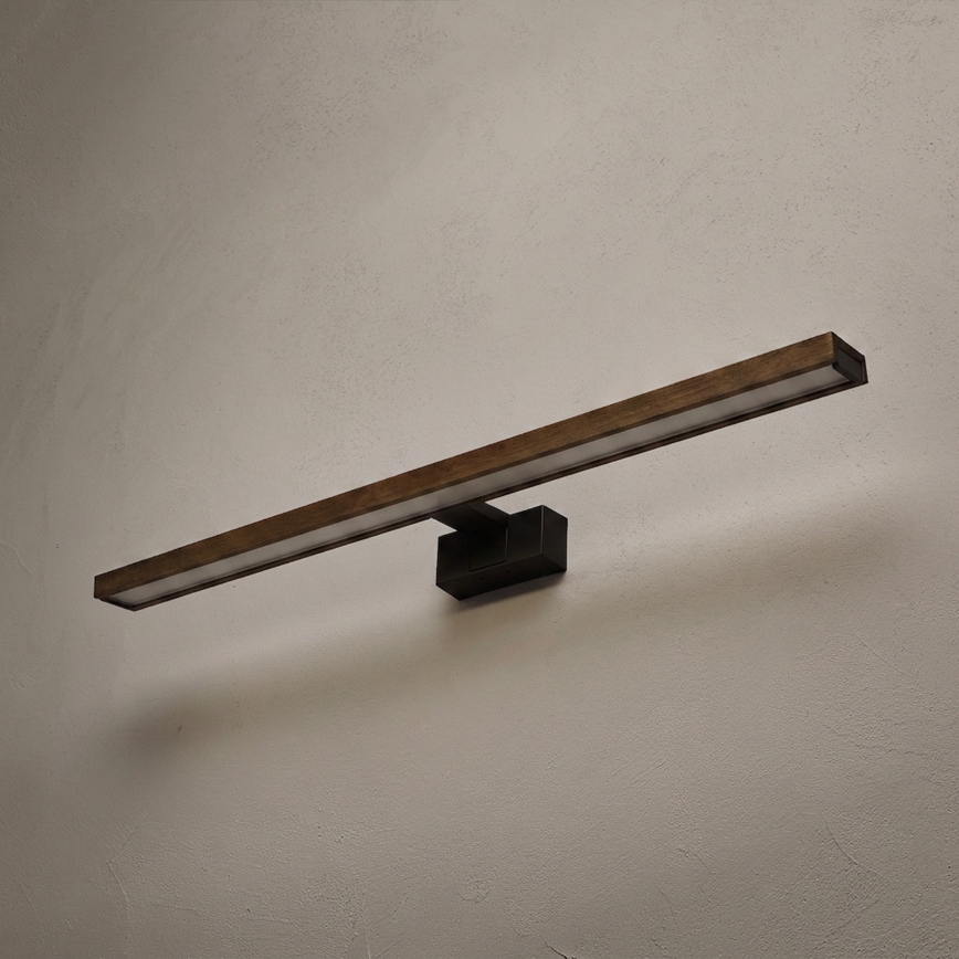 Brilagi - Éclairage miroir LED 3 en 1 WOODY MIRROR LED/15W/230V 80 cm IP44 noir/chêne-noix