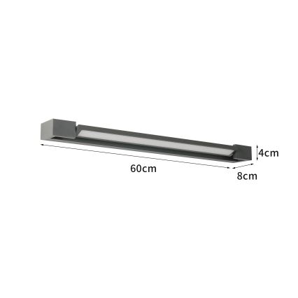 Brilagi - Éclairage LED pour miroir de salle de bains AQUA LINE, 18 W / 230 V, 60 cm, IP44, anthracite, IRC 90