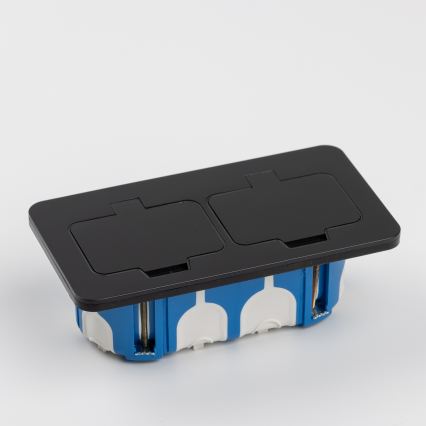 Brilagi - Einbau-Doppelsteckdose INBOX IP55, schwarz, rechteckig