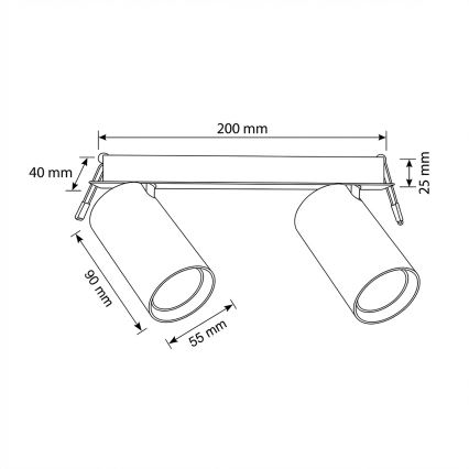 Brilagi - Einbaustrahler SELE, 2x GU10 (30 W), 230 V, schwarz