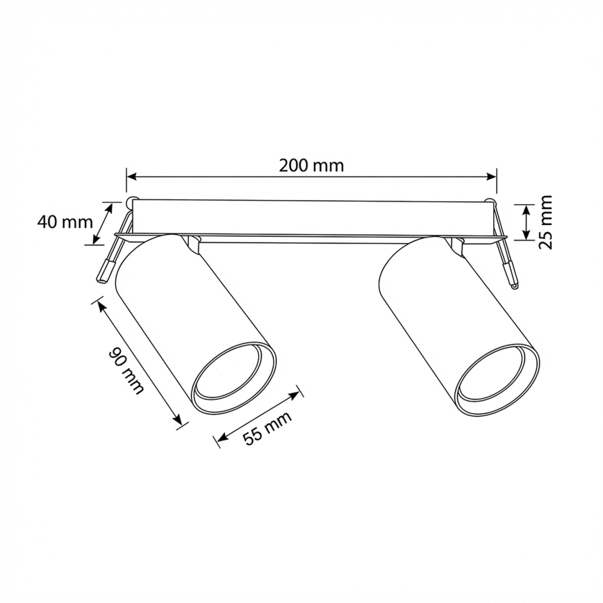 Brilagi - Einbaustrahler SELE, 2x GU10 (30 W), 230 V, schwarz