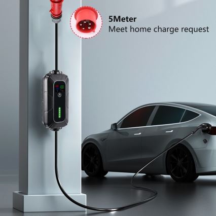 Brilagi - EV-Reiseladestation für Elektroautos FAST AC Typ 2 16A/380V 11kW + Stecker 230V, 3,7kW 5m + Tasche