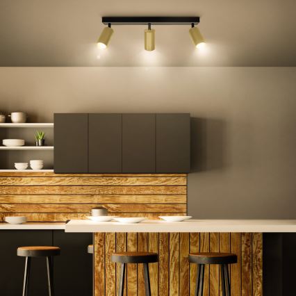 Brilagi - Faretto LED dimmerabile SELE GOLDEN 3xGU10/6,5W/230V 2700-6500K nero/oro