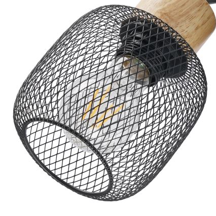 Brilagi - Faretto BASKLITE 2xE27/15W/230V in legno di caucciù/nero