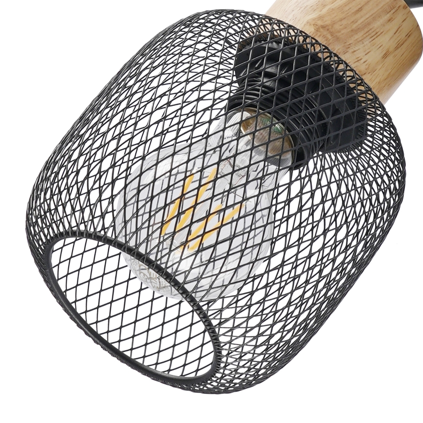 Brilagi - Faretto BASKLITE 2xE27/15W/230V in legno di caucciù/nero