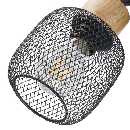 Brilagi - Faretto BASKLITE 3xE27/15W/230V in legno/nero