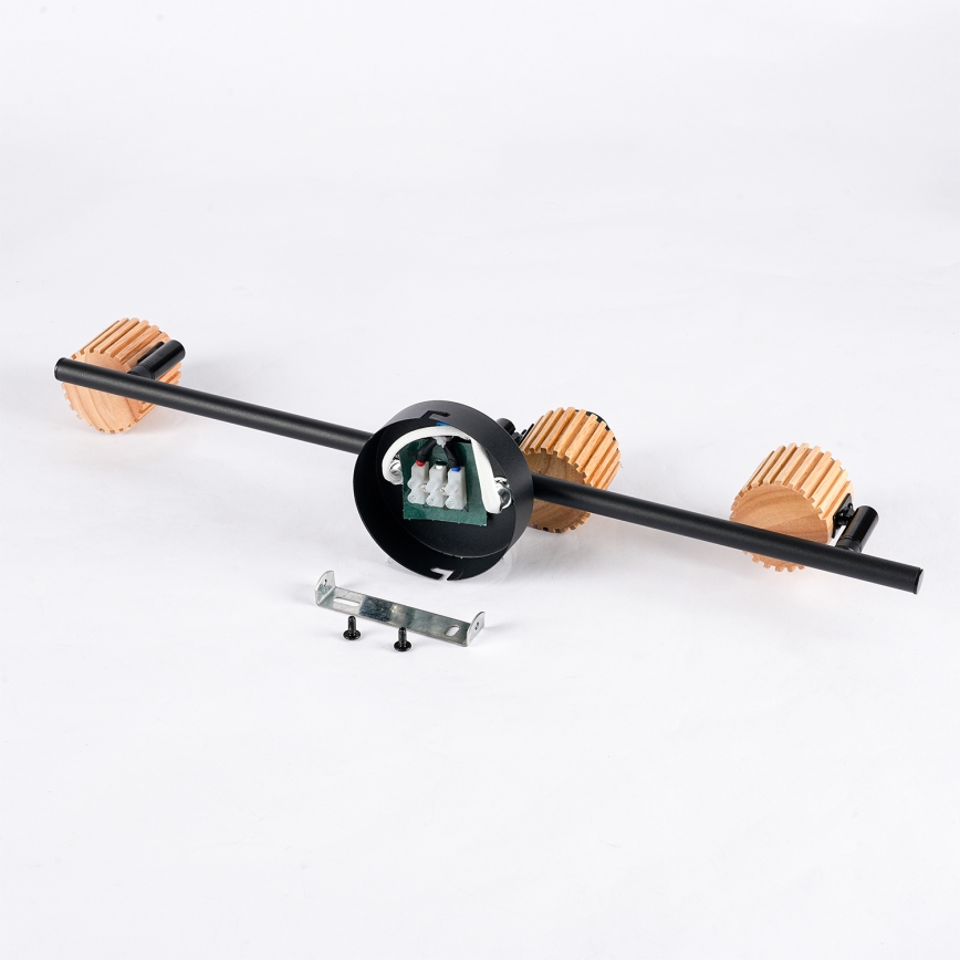 Brilagi - Faretto BASKLITE 3xE27/15W/230V legno/nero