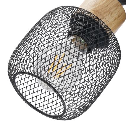 Brilagi - Faretto BASKLITE 4xE27/15W/230V legno di caucciù/nero