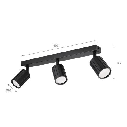 Brilagi - Faretto CRISPINA 3xGU10/10W/230V nero