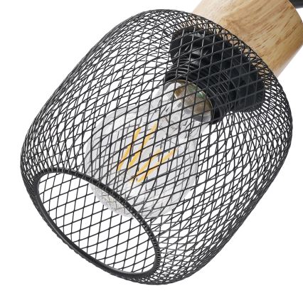 Brilagi - Faretto da parete BASKLITE 1xE27/15W/230V legno di hevea/nero