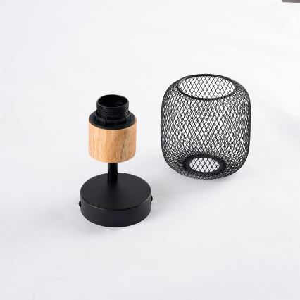 Brilagi - Faretto da parete BASKLITE 1xE27/15W/230V legno di hevea/nero