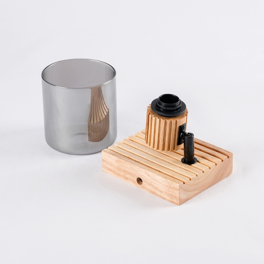 Brilagi - Faretto da parete HYGGE 1xE14/15W/230V legno di Hevea/fumé