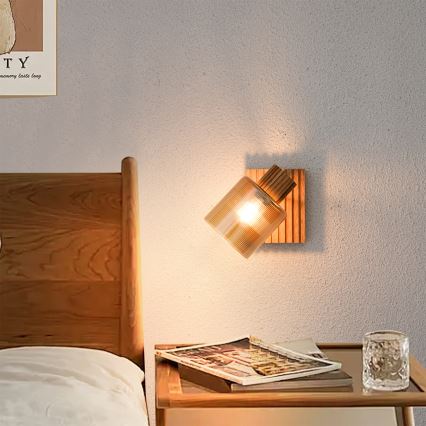 Brilagi - Faretto da parete HYGGE 1xE14/15W/230V legno/fumé