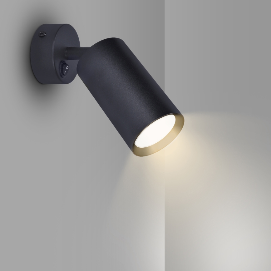 Brilagi - Faretto da parete LED RGBW dimmerabile con interruttore SELE 1xGU10/4,8W/230V 3000K nero + telecomando
