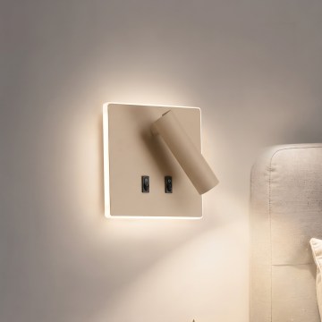 BRILAGI - Faretto da parete LED ZAYA DOUBLE LED/8W/230V + LED/3W beige