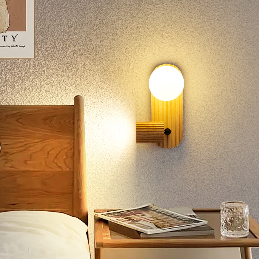 Brilagi - Applique da parete a spot MODERN WOOD 1xG9/5W/230V + 1xGU10/8W in legno di caucciù