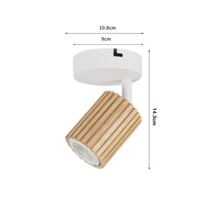 Brilagi - Faretto da parete MODERN WOOD 1xGU10/8W/230V legno/bianco
