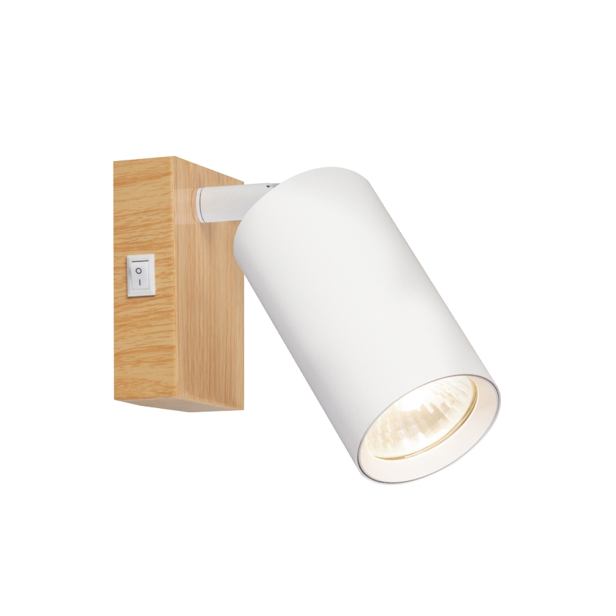 Brilagi - Faretto da parete orientabile SELE 1xGU10/30W/230V bianco/effetto rovere