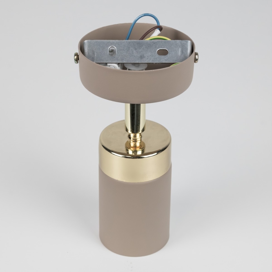 Brilagi - Faretto da parete POKER 1xGU10/25W/230V beige/oro