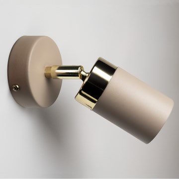 Brilagi - Faretto da parete POKER 1xGU10/25W/230V beige/oro