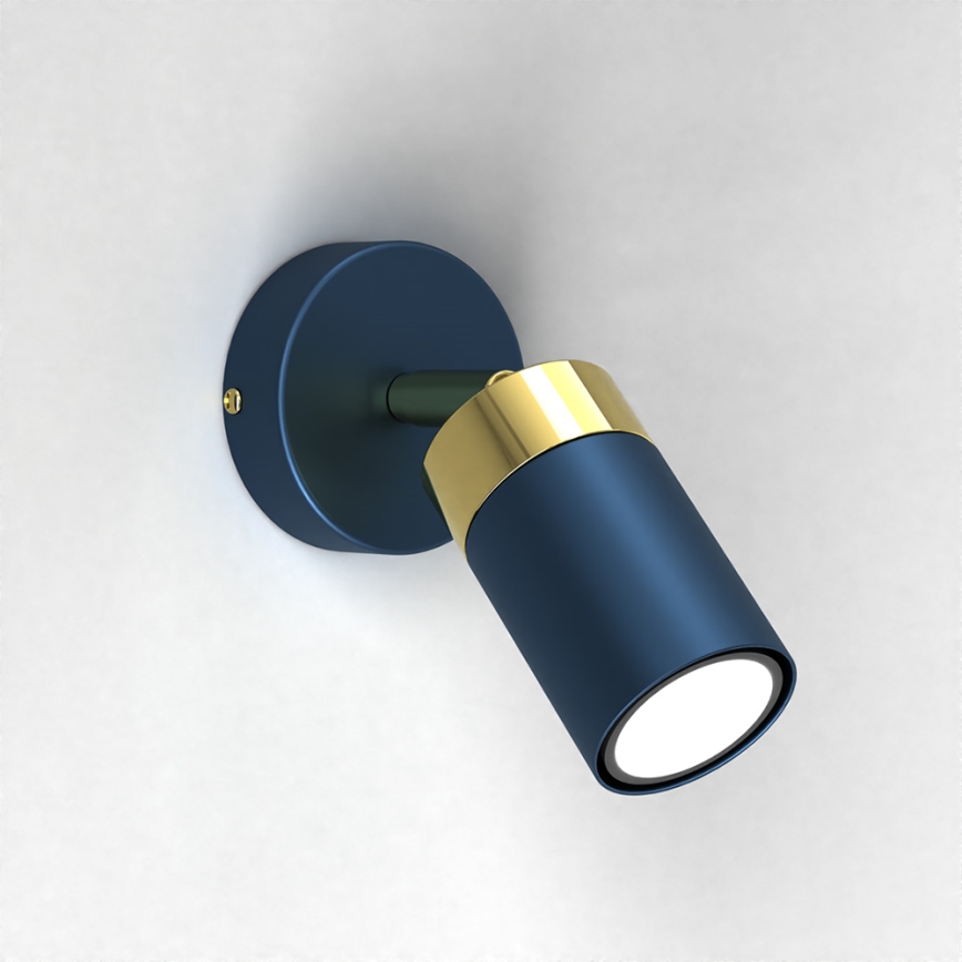 Brilagi - Faretto da parete POKER 1xGU10/25W/230V blu/oro