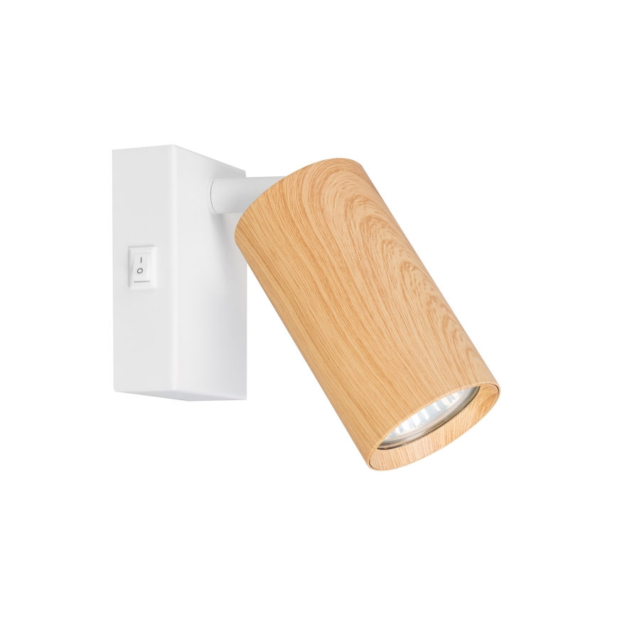 Brilagi - Faretto da parete SELE 1xGU10/30W/230V bianco/decorazioni in rovere