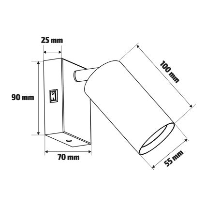 Brilagi - Faretto da parete SELE 1xGU10/30W/230V nero