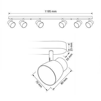 Brilagi - Faretto LED RGBW dimmerabile NUGGET 6xGU10/6,5W/230V 2700-6500K Wi-Fi nero/oro