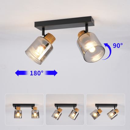 Brilagi - Faretto HYGGE 2xE14/15W/230V nero/fumé