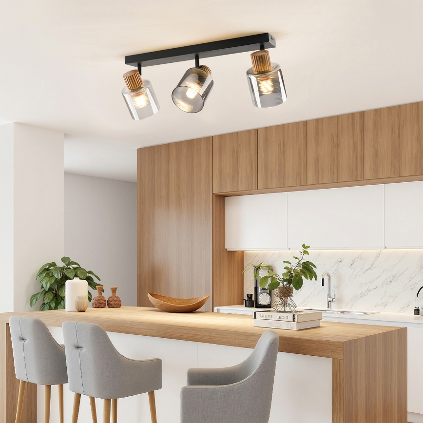 Brilagi - Faretto HYGGE 3xE14/15W/230V nero/fumé