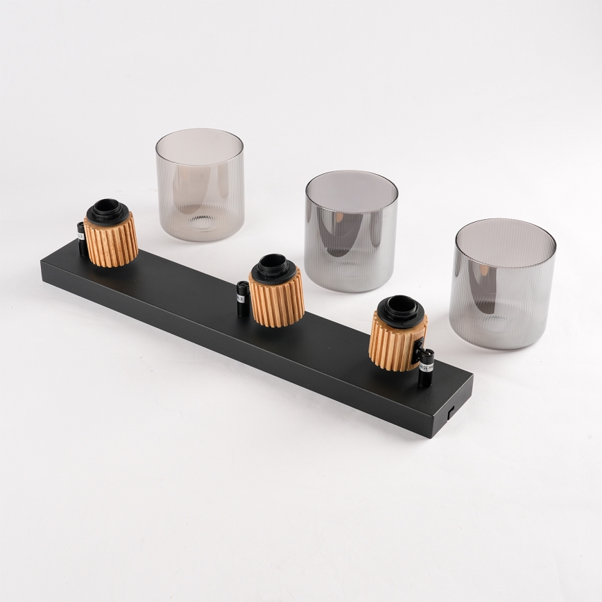 Brilagi - Faretto HYGGE 3xE14/15W/230V nero/fumé